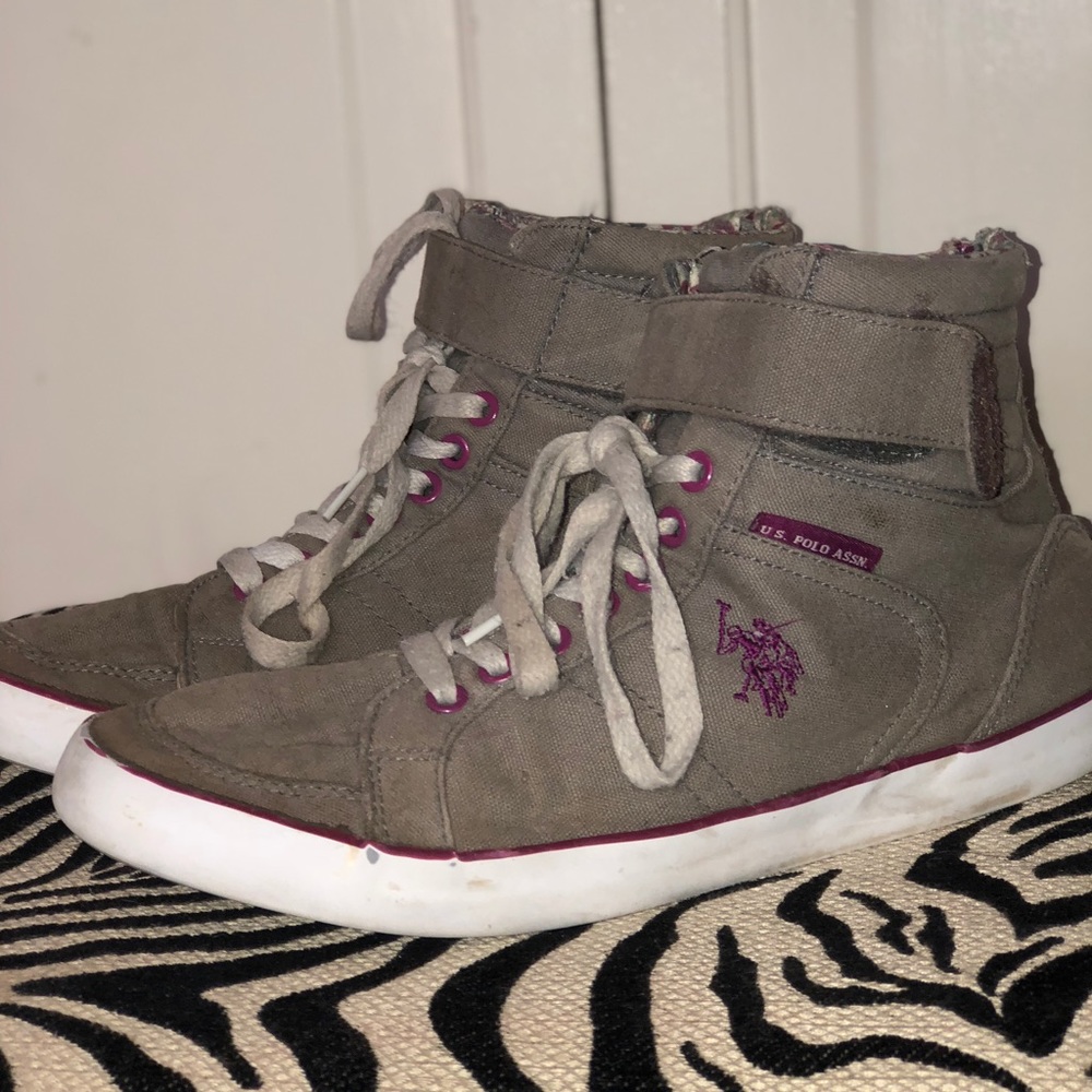 Grey floral high tops